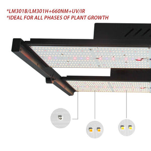 ECO Farm 480W Foldable Samsung 301B/301H Quantum Board With Meanwell Driver UV+ IR Separately Control