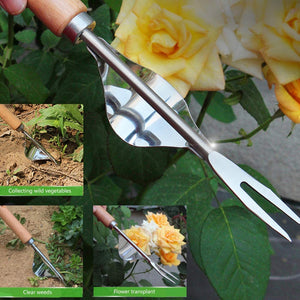 ECO Farm Manual Weeder Fork Metal Hand Digging Puller Weeding Tool