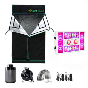 ECO Farm 4*4FT (48*48 Inch/ 120*120 CM) Essential LED DIY Grow Package Hydroponics Indoor Planting System for 4 Plants-X6