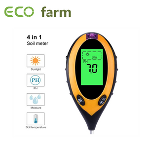 ECO Farm 4-in-1 Soil PH Tester Soil Moisture Sensor LCD Display For Household