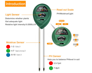 ECO Farm 3-in-1 Soil PH Tester Soil Moisture Sensor For Household