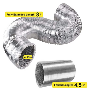 iPower 4 Inch 195 CFM Inline Fan Carbon Filter 8 Feet Ducting