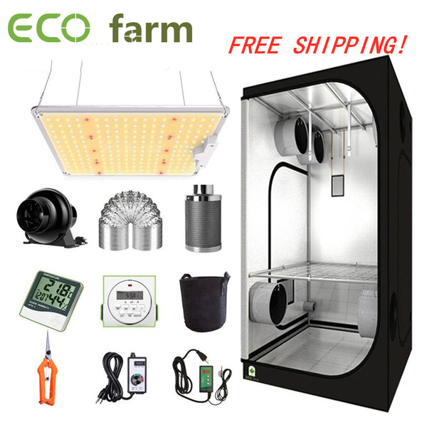 ECO Farm 2'x2' Complete Grow Tent Kit - 100W Samsung 281B Chips Waterproof Quantum Board