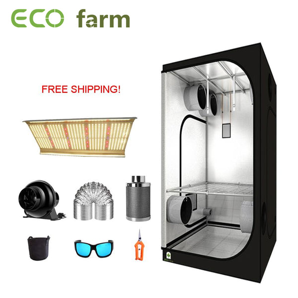 ECO Farm 3'x3' Complete Grow Tent Kit - 240W LED Quantum Board With Samsung 561C  Chips