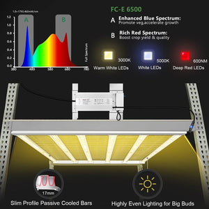 Mars Hydro FC-E 3000/ FC-E 4800/ FC-E 6500 300W/400W/600W LED Grow Light Panel