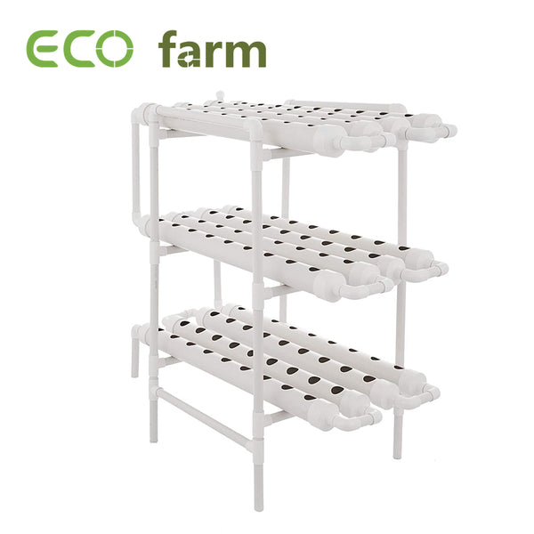 ECO Farm Soilless Cultivation Planting Rack 3 Layer 12 Pipes 108 Plant Sites Hydroponic Growing System Kit