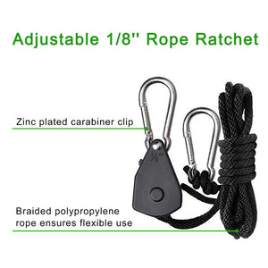 ECO Farm 1/8"(3mm) Adjustable Rope Ratchet Light Hanger
