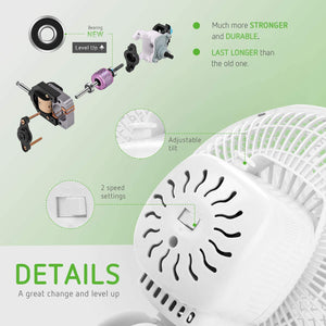 VIVOSUN 6 Inch Clip on Oscillating Fan Fit for 0.59 to 1 Inch Grow Tent With 2 Speed Control