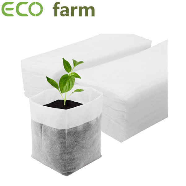 ECO Farm 100pcs Degradable Non-Woven Plant Seedling Bags Fabric Pots for Seedling