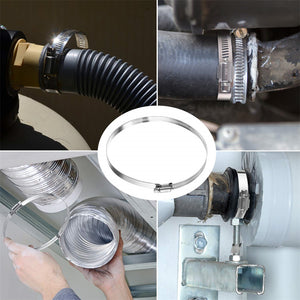 ECO Farm 6 Inch Hose 304 Stainless Steel Duct Clamps Worm Gear Adjustable 141mm-165mm Hose Clamp