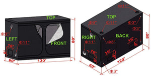 ECO Farm 10*5FT (120*60*80 Inch/ 300*150*200 CM) Hydroponic Portable Grow Propagation Tent