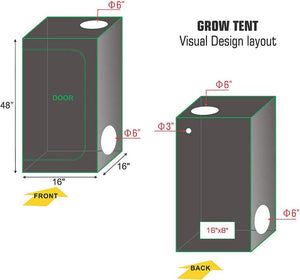 ECO Farm 1.3*1.3FT (16*16*48 Inch/ 40*40*120 CM) Hydroponic Indoor Grow Tent