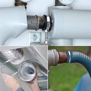 ECO Farm 6 Inch Hose 304 Stainless Steel Duct Clamps Worm Gear Adjustable 141mm-165mm Hose Clamp