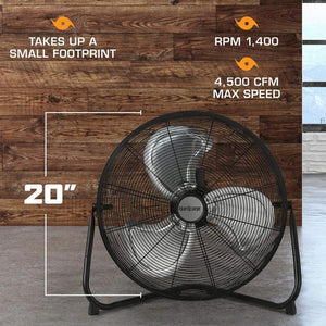 Hurricane Pro High Velocity Metal Floor Fan 20 in Fans