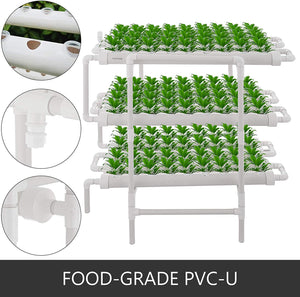 DreamJoy 3 Layers 108 Plant Sites Hydroponic Site Grow Kit 12 Pipes Hydroponic Growing System Water Culture Garden Plant System for Leafy Vegetables Lettuce Herb Celery