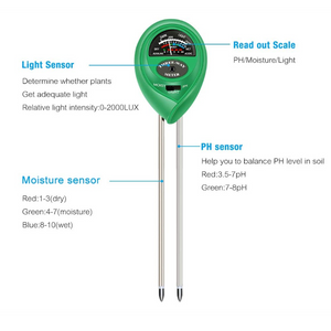 ECO Farm 3-in-1 Soil PH Tester Soil Moisture Sensor For Household