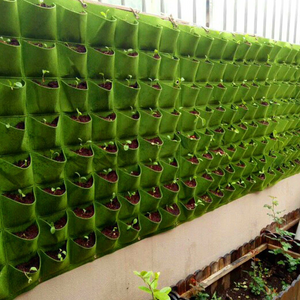 ECO Farm 9/18/36/64 Pockets Green Grow Bags Planter Vertical Garden Vegetable Living Garden Bag Seedling Wall Hanging Plant Growing Bags