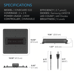 IONBOARD S33 240W Full Spectrum LED Grow Light