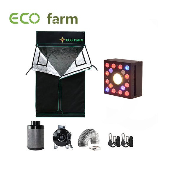 Eco Farm 3*3FT (36*36 Inch/ 90*90 CM) Essential DIY LED Grow Package Indoor Grow Tent for 2 Plants