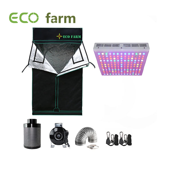 Eco Farm 4*4FT (48*48 Inch/ 120*120 CM) Essential 300W LED Grow Package for 4 Plants