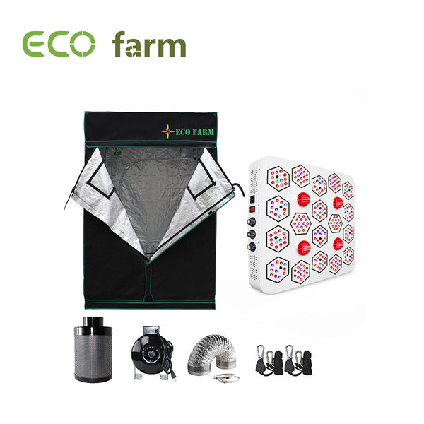 Eco Farm A1660 Series 5*5FT (60*60 Inch/ 150*150 CM) Hydroponic Complete Grow Tent Kit For 6 Plants