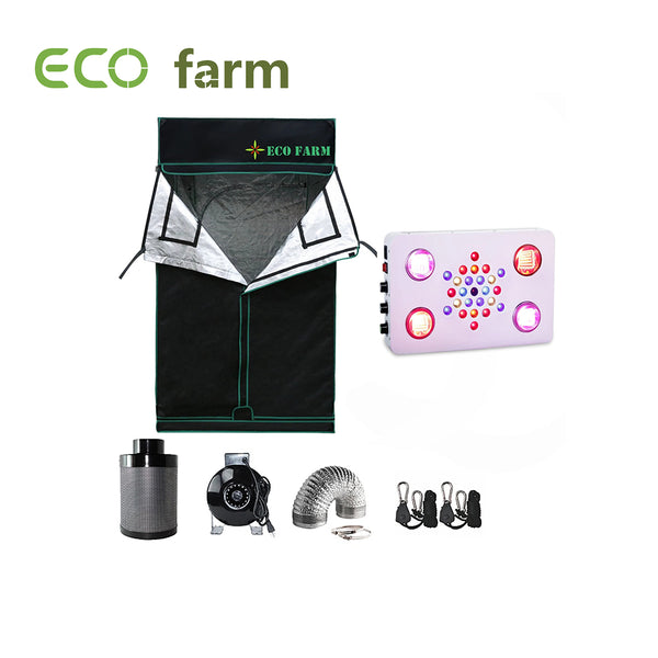 Eco Farm C525 Series 4*4FT (48*48 Inch/ 120*120 CM) Essential Hydroponic DIY Grow Package Setup Kits For 4 Plants