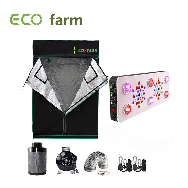 Eco Farm C850 Series 5*5FT (60*60 Inch/ 150*150 CM) Essential LED Indoor Gardening Greenhouse Kit For 6 Plants