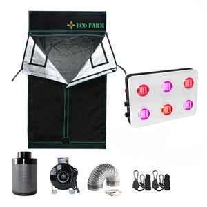 Eco Farm 4*4FT (48*48 Inch/ 120*120 CM) LED DIY Grow Package Hydroponics Indoor Planting System for 4 Plants-GS600