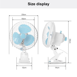 ECO Farm 6 Inch Mini Electric Clip Fan Oscillating Clip 3 Speed Control Fan For Grow Tent