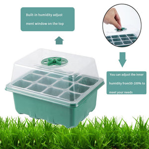 ECO Farm Garden Plant Nursery Pot With Lid12 Cell Germination Starter Seedling Tray With Dome