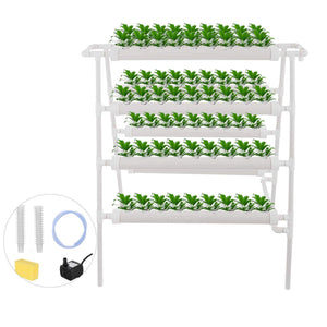 Hydroponic Grow Kit 8 Pipes 4 Layers 72 Plant Sites Food Grade System Melons