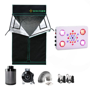 Eco Farm C525 Series 4*4FT (48*48 Inch/ 120*120 CM) Essential Hydroponic DIY Grow Package Setup Kits For 4 Plants