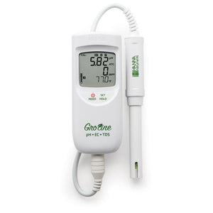 GroLine Waterproof Portable PH/EC/TDS Meter